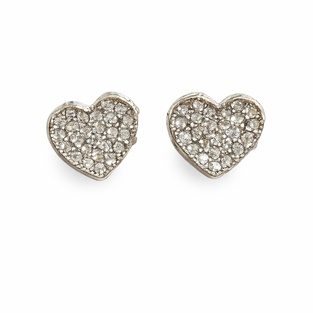 Swarovski Crystal Elements Silver Heart Earrings‎